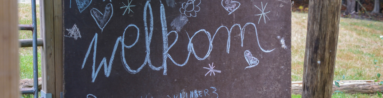 Krijtbord met welkom 
